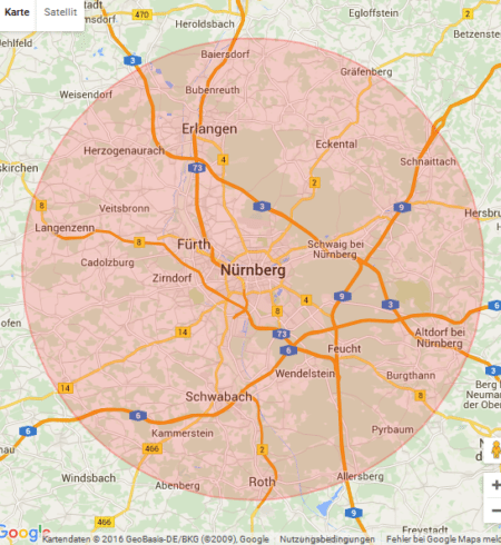 Karte Nürnberg | Polsterreinigung schnell & zuverlässig